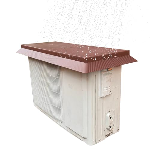 Verkleidung Wärmepumpe, Abdeckung Klimaanlage Außengerät, Sonnen- und Regenschutz, Ganzjährig Einsetzbar, 90 × 40 × 7 Cm(Brown)