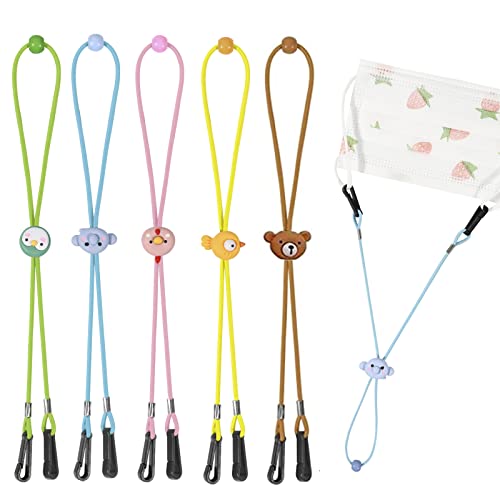 Miracredo 5 Pcs Adjustable Length Toddlers Mask Lanyard, Safety And Comfortable Kids Mask Holders cover