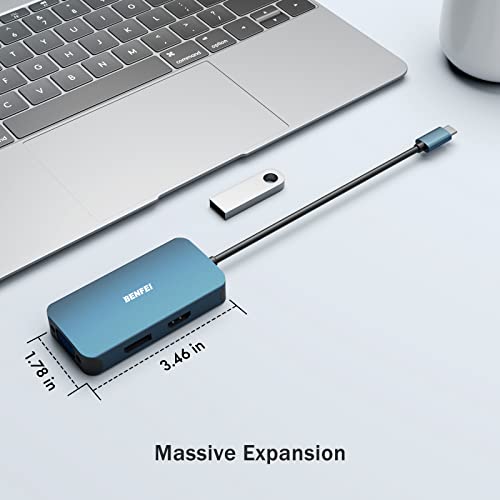 Usb C To Hdmi Vga Displayport Adapter, Benfei Usb Type-C To Hdmi Vga Displayport Mst Hub Compatible For Macbook Pro 2019/2018/2017, Surface Book 2, Dell Xps 13/15 And More #TOP6