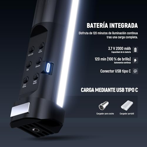 Barra luz RGB magnética para iluminar vídeos streaming NEEWER 6