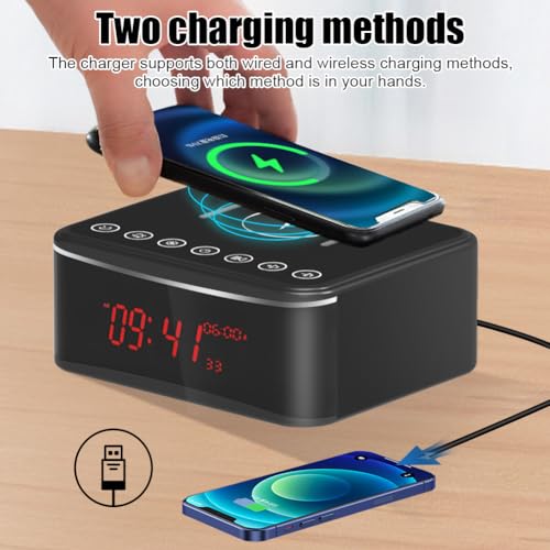 VISHANGYAES Hidden Camera Motion Activated/Stronger Night Vision/160°View Angle/HD 1080P,Indoor WiFi Camera with Bluetooth Speaker,Alarm Clock,Wireless/Wire Charger(2.4/5Ghz) by VISHANGYAES - Image 4