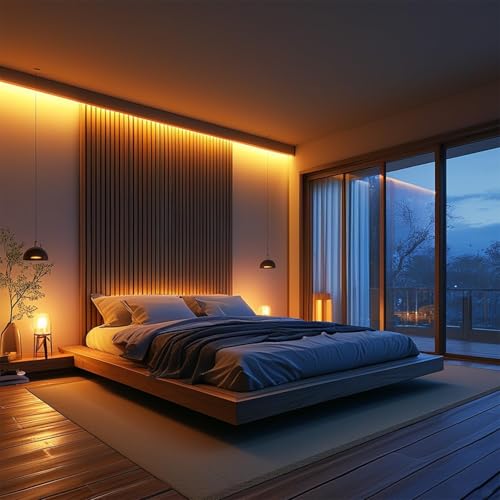 Image of LED Strip Lights 33ft Dimmable 3000K Bright Warm White Strip Lighting, 10M 600 LEDs 2835 Flexible Ribbon Light 12V LEDs Tape LED Lights for Bedroom Kitchen Home Decoration