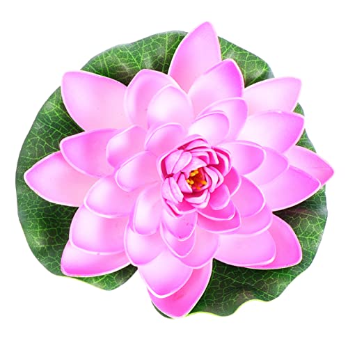 Amosfun 6pièces Plantes Artificielles pour Étang Nénuphars Artificiels Plastique Décoration De Bassin avec Fleurs De Lotus Flottantes Nénuphars Décoratifs pour Intérieur Extérieur