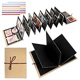 2 Stück Leporello für Fotos, Fotobuch zum Einkleben, 34 Seiten Fotoalbum Klein, DIY Scrapbook Fotobuch zum Selbstgestalten, Scrapbook Album Klein für Geburtstags, Hochzeit, Abschluss Geschenk