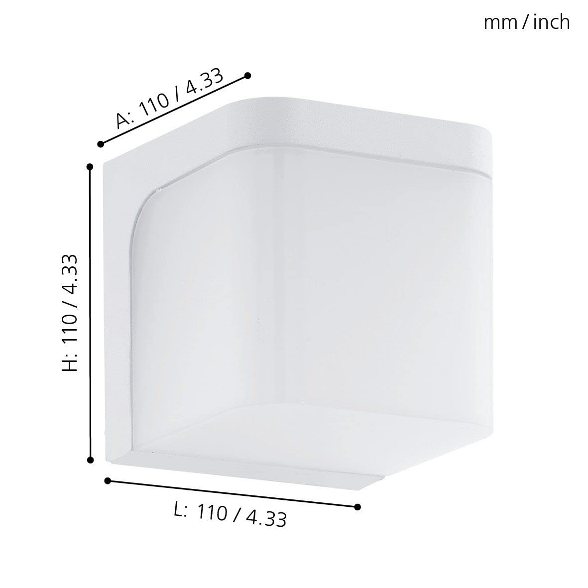 EGLO LED Lampada da Parete Esterna Jorba, 1 fiamma, Lampada da Muro in