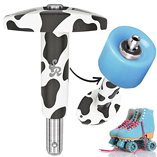 STROLLN ROLL Roller Skate Tool for Bearings | Quad Skates Bearing Puller and Inserter | Bearing Removal Tool for Rollerskates | Compatible with 8mm Diameter Bearings | Cow Pattern