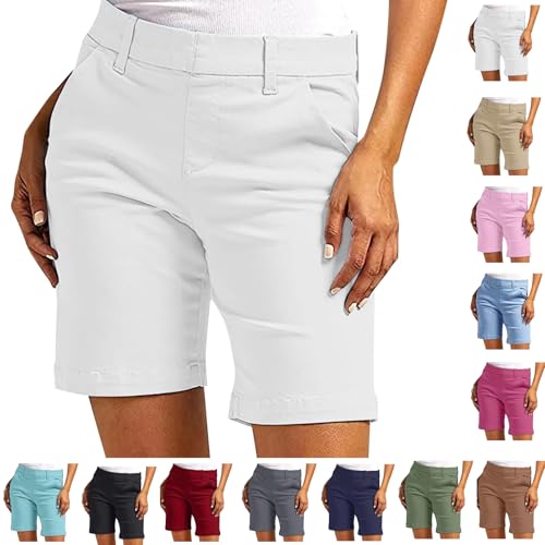 White Women's Jorts Bermuda Golf Shorts