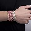 Steve-Madden-Wide-Rhinestone-Stretch-Bracelet-For-Women Steve Madden Wide Pink Ombre Rhinestone Stretch Bracelet For Women