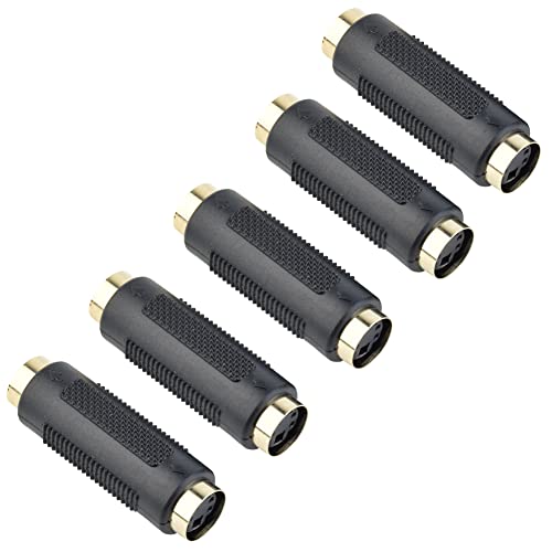 euroharry 5 piezas S-Video enchufe a enchufe Mini Din 4 PIN adaptador de cable compuesto, adaptador de enchufe de extensión de acoplador de cambio de género