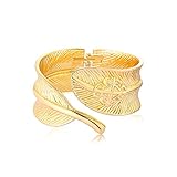 Una obra de arte: la pulsera de plumas SOUXMUX está hecha de materiales ligeros pero resistentes, lo que permite un uso cómodo de día a noche. Diseñado y fabricado por talentosos joyeros para traer una pieza de joyería única y llamativa para una diosa. Hermosa pulsera de plumas pulida para añadir un toque de brillo a tu atuendo. Se mantiene libre de óxido y deslustre si se le da el cuidado adecuado. Disponible en oro y plata.