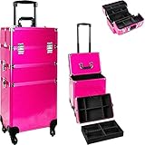 Ver Beauty 4 Wheels Removable Rolling Art Craft Tool Case Storage Organizer Travel Adjustable Divide