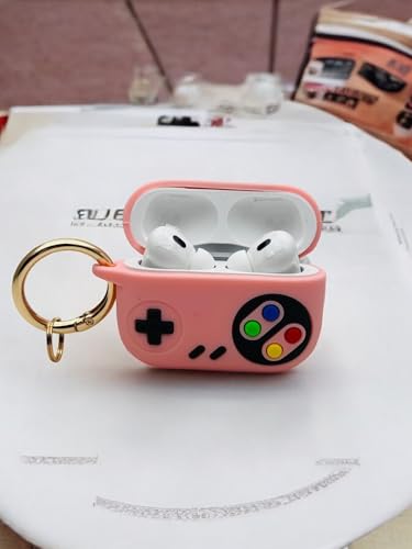 Image of SE HUB Airpods Pro 2 Case Cover Keychain for 2Nd Generation Design with Mag-Safe, Shock Proof 360-degree Protection Case Cover Soft Skin Silicone (Ring Carbaner and Hand Strap Included)- Pink