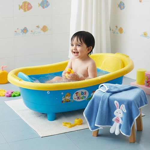 Image of Story@Home Kids Microfiber Bath Towel with Bunny Design | Quick Dry & Soft | 300 GSM | 120 x 70 cm | Lightweight Pool, Beach & Bath Towel for Boys & Girls | Blue