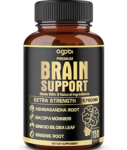 9In1 Brain Support Supplement 5750 Mg - Blended With Ashwagandha, Panax Ginseng, Gotu Kola, Ginkgo Biloba, Black Pepper & More - Accuracy, Focus, Memory & Energy Booster - 150 Capsules For 5 Months #TOP11