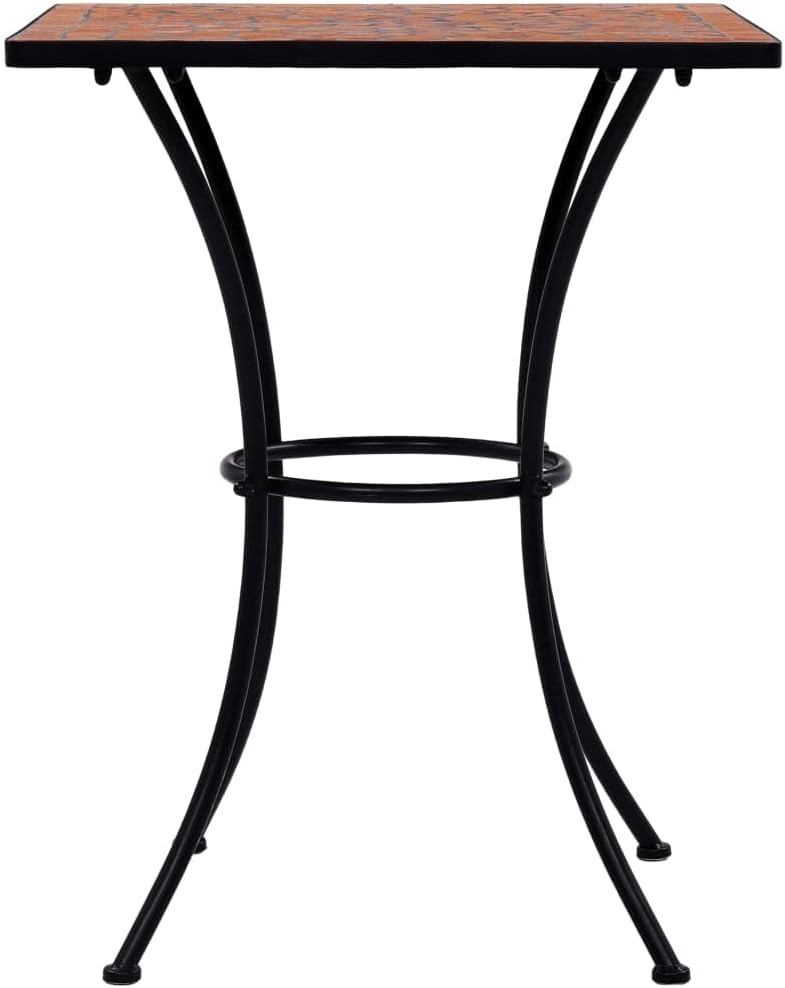 Outdoor Furniture 23.6'' Bistro Table, Patio Table, Ceramic Table Top for Commercial Party Balcony Garden Backyard Pool