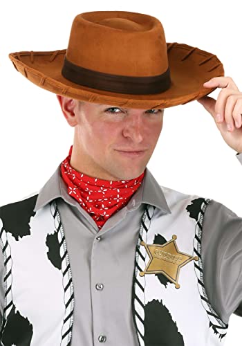 elope Disney Deluxe Woody Cowboy Hat for Adults - Suede Hat with Adjustable Band Officially Licensed - Brown