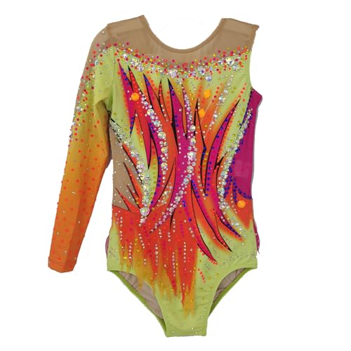LIUHUO Rhythmic Gymnastics Leotards Fashionable Comfortable Sports Performance Uniform Yellow