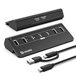 xiaobi – Xiaobi USB Hub mit Netzteil, 7 Port USB Hub 3.2 Gen 2, 10 Gb