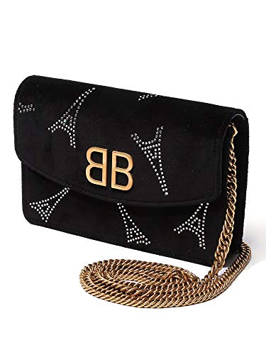 (バレンシアガ) BALENCIAGA バッグ ロゴ スパンコール チェーン ショルダーバッグ ［BCL5615079JAE4］ブラック / - [並行輸入品]