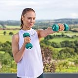 Core Balance 12kg Hex Dumbbells Set with Rack, Heavy Duty Cast Iron, Sweat Resistant Neoprene, Anti Roll Hexagonal Shaped Weights, Home Fitness & Strength Training, (2 x 1kg, 2kg, 3kg) - Image 2