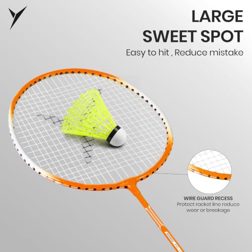 Image of Jaspo Proxcel-1102 Badminton Kit | Lightweight Metal Badminton Rackets with Shuttlecocks | Balanced Frame | Comfortable Grip for Powerful Smashes | Ideal for Beginners, Kids & Teens