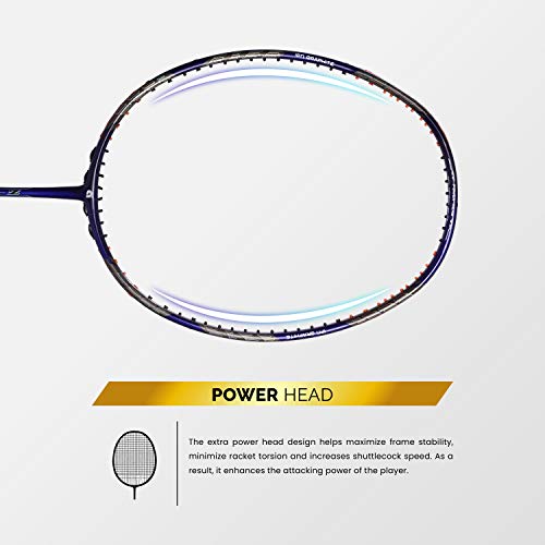 Image of Apacs Z-Ziggler (Unstrung, 38 LBS Max Tension) 6.4mm Slim Shaft | Made in Vietnam | 100% Japanese Graphite Badminton Racket with Free Full Cover | G2-4 1 /8 inches (Blue)