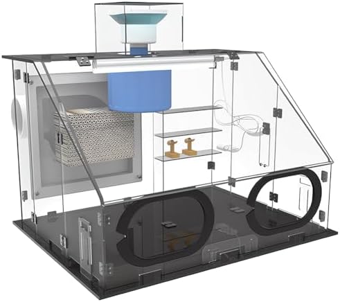 Transparent Airbrush Spray Booth,with Exhaust Fan,LED Light,Adjustable Heating,Quick Drying,for Art Craft Painting