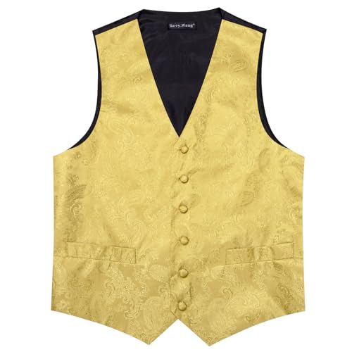 Mens Suit Vest Tie Set Jacquard Casual Slim Fit Waistcoat Wedding Prom Party 4PCS4