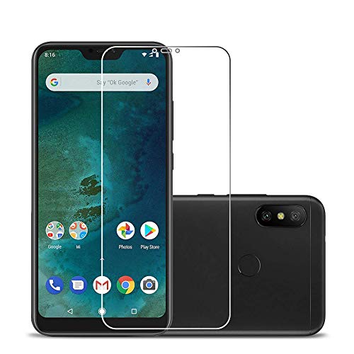 [2 Pack] Xiaomi MI A2 Lite/Redmi 6 Pro Screen Protector,Laerion Tempered Glass Screen Protector with 9H Anti Scratch Transparent HD Clear Bubble Free Protective Film for MI A2 Lite