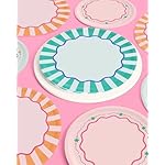 xo, Fetti Italian Summer Paper Plates - 32 pk, 16 9" plates + 16 7" plates | Bachelorette Party Decorations, Last Toast Coast, Birthday Party Supplies, Flower Baby Shower, Stripe Cake Plates - Image 4