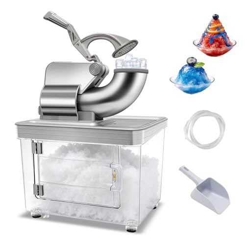Snow Cone Machine 700lbs/h, Shaved Ice Machine Commercial 40L, Electric Ice Crusher Shaver Stainless...