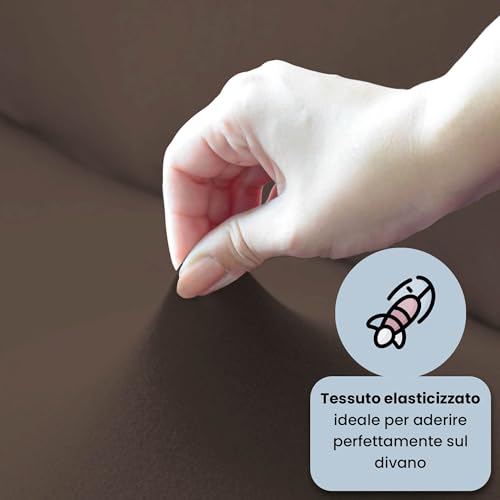 Housse de canapé d'angle extensible marron pour rénover un tissu usé - 4