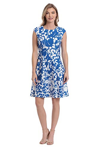 Image of London Times Womens Dresses Cap Sleeve Fit and Flare - Elegant Summer Cocktail Graduation Garden Party Wedding Guest Dress