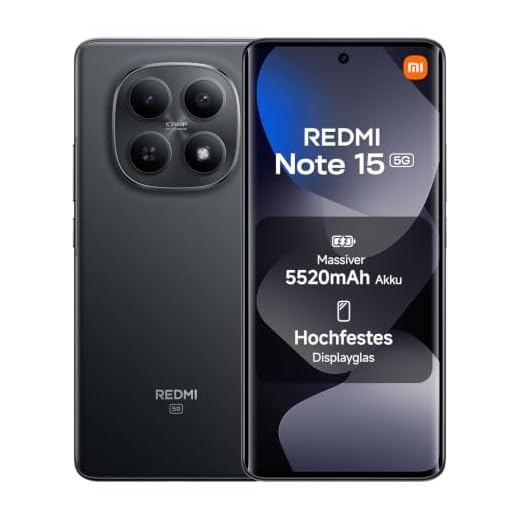 XIAOMI Redmi Note 15 5G Smartphone (8+256 GB) – Ultradünnes Design, IP66-Wasserschutz, 108-MP-Kamera, 6,77" FHD+ Display, Schwarz, 2 Jahre Garantie