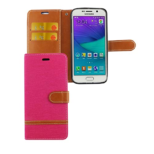 Étui Samsung Galaxy S6 Edge König Design rose pour éviter les rayures d'écran et ranger ses cartes