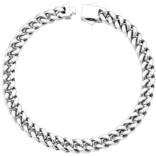 Pulsera de eslabones cubanos de acero inoxidable miniatura 7