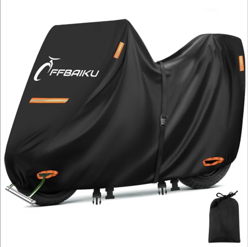 OFFBAIKU バイクカバー【50cc-1800cc対応】風飛び防止/広い反射材/通気孔 オックス生地 (2XL)