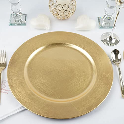 Set de 12 Platos Cargadores Dorados de 13 pulgadas miniatura 5