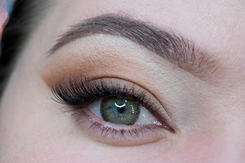 MYSALENS® Lentilles De Contact De Couleur Nature Ocre Ochre Naturelle très haute opacité Kit De Rangement Boitier Pince applicateur Offert 12 Mois sans correction