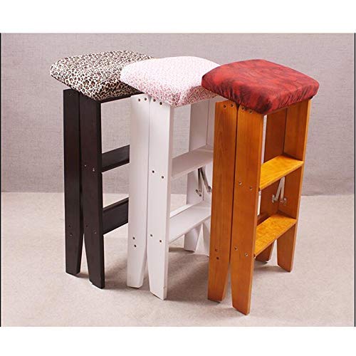 Taburete de escalera de cocina plegable portátil en madera maciza de 3 niveles 5