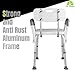 Dr. Maya Adjustable Shower Chair with Back and Arms - Free Suction Assist Grab Bar - Anti-Slip Bench - Bathtub Seat for Bathroom Safety