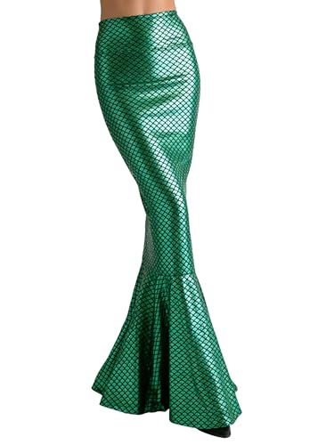 DRALOFAO Meerjungfrau Kostüm Damen,Unterwasserwelt Kostüm Langschwanz Pailletten Maxirock Cosplay Kleid Erwachsene Rollenspiel Party Karneval