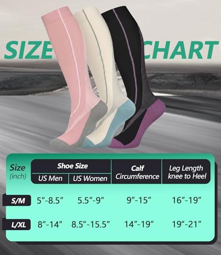 Image of FuelMeFoot 3 Pack Copper Compression Socks - Compression Socks Women & Men Circulation - Best for Medical,Running,Athletic