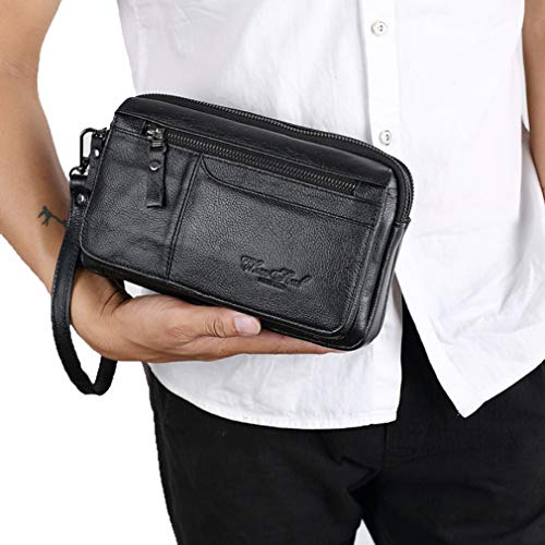 KPYWZER Leather Clutch Purse Wallet Men Wrist Bag3