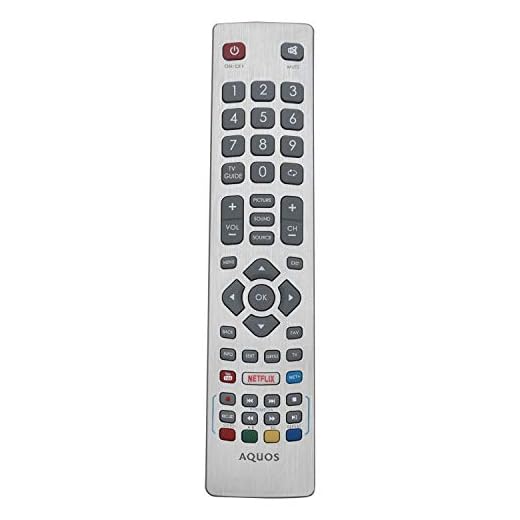 VINABTY SHWRMC0115 Aquos Fernbedienung mit Netflix YouTube passend für Sharp LC-70UI9362K LC-65UI7352K LC-60UI9362K LC-43UI7352K LC-40UI7552K 4K UHD Smart LED TV
