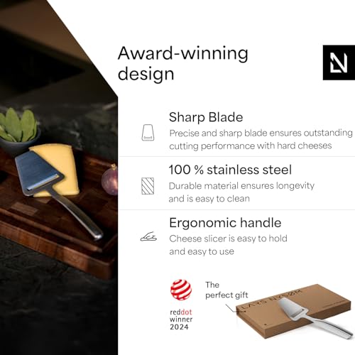 Image of LARS NYSOM Cheese Cutter I Cheese Slicer Made of Stainless Steel I Manual Slicer (Stainless Steel)