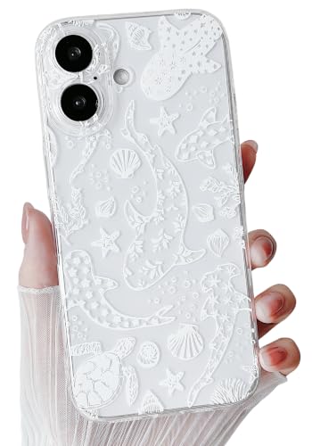 Coque iPhone 17 motif tortue blanche en silicone fin pour look plage et vacances