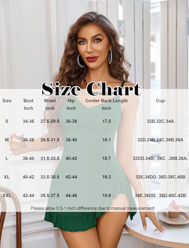 Image of Avidlove Lingerie for Women Sexy Nightgown Modal Nightwear Side Slit Babydoll Chemise Spaghetti Strap nighties