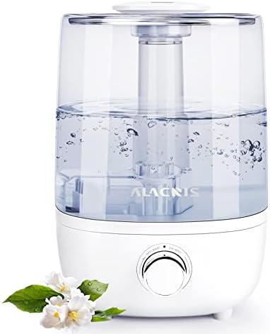 ALACRIS Air Humidifier, 4L Large Humidifiers for Bedroom & Baby Room, Ultra-quiet Cool Mist Humidifiers with 30H Output, 360° Rotation Nozzle, Aroma Oil Diffuser, Auto-Off Protection