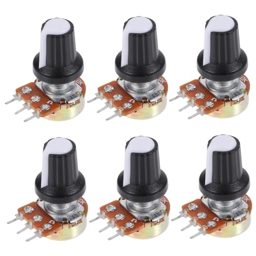 Potenciómetro con perilla PRETYZOOM de eje estriado ajustable para regular voltaje 30 piezas